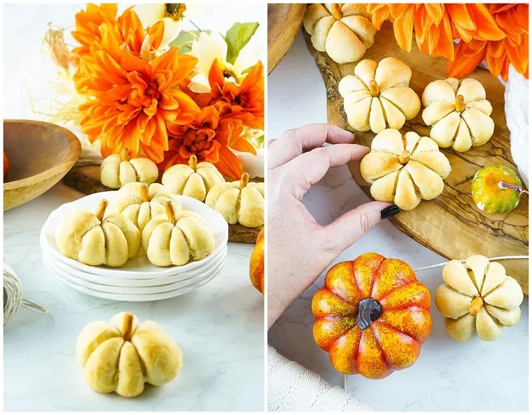 brioche puff pastry pumpkin shape pumpkin buns dessert cake aperitif halloween 2022