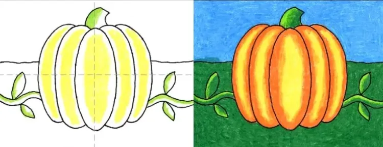comment dessiner citrouille simple colorier étapes photos tuto facile