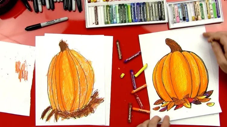 comment dessiner citrouille simple colorier étapes tutos enfants adultes