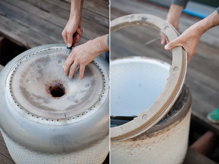 comment fabriquer foyer extérieur tambour machine laver braséro étapes faciles