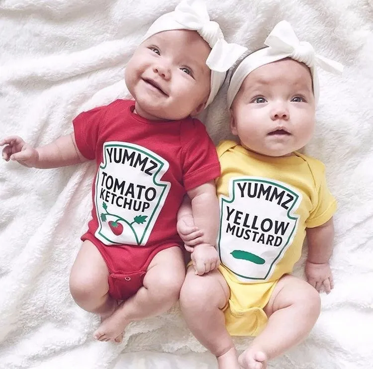 déguisement Halloween bébé jumeaux ketchup et mayonnaise