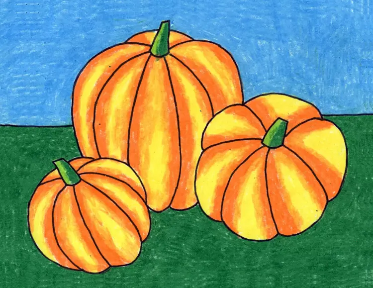 loisirs créatifs automne dessiner citrouille simple colorier astuces tutos