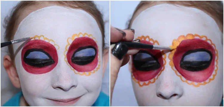 maquillage enfant pour halloween 2022 filles catrina calavera crane de sucre