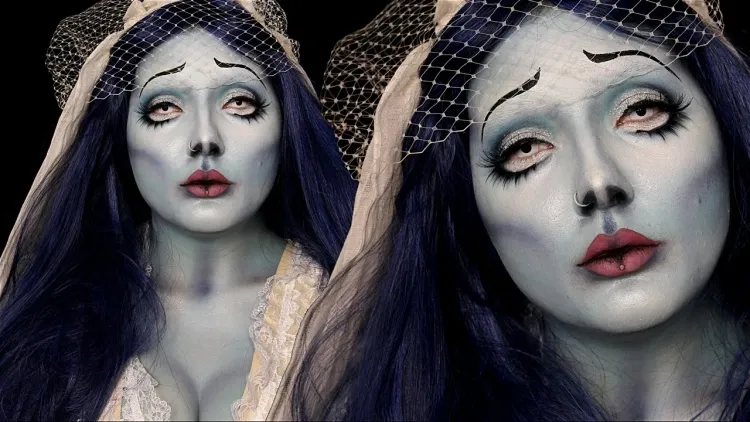 maquillage halloween facile femme mariée cadavre populaire élégante préféré