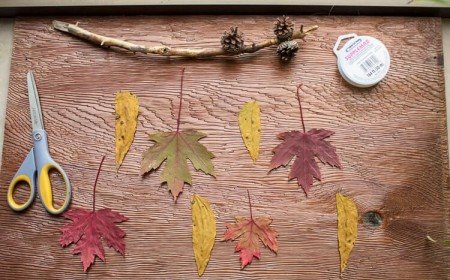 matériel bricolage automne feuilles décoration murale mobile suspendre