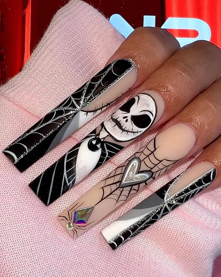 nail art jack the nightmare before christmas characters