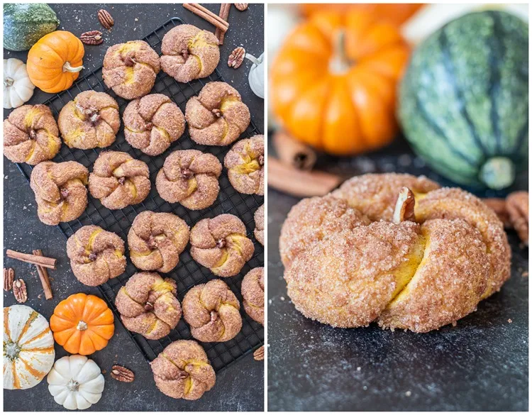 recette brioche maison forme de citrouille pumpkin buns cinnamon rolls idée apéro halloween dessert noël 2022