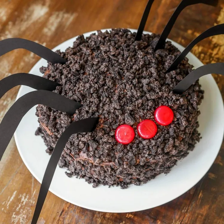 Easy Halloween Cake Recipe Idea Dessert Party October 31st Halloween Spider Cake