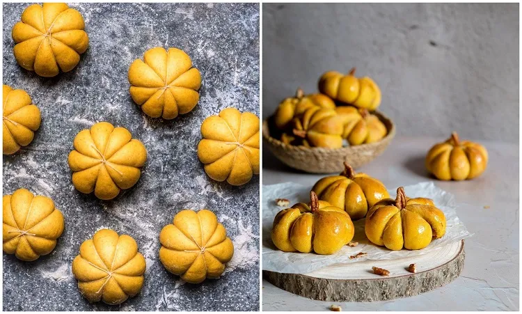 recipe pumpkin buns brioche in the shape of a pumpkin halloween 2022