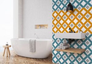 revêtement mural adhésif pour salle de bain tendance 2022