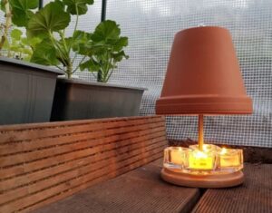 tuto systeme chauffage appoint chauffe pot diy pour se chauffer à la bougie pot terre cuite