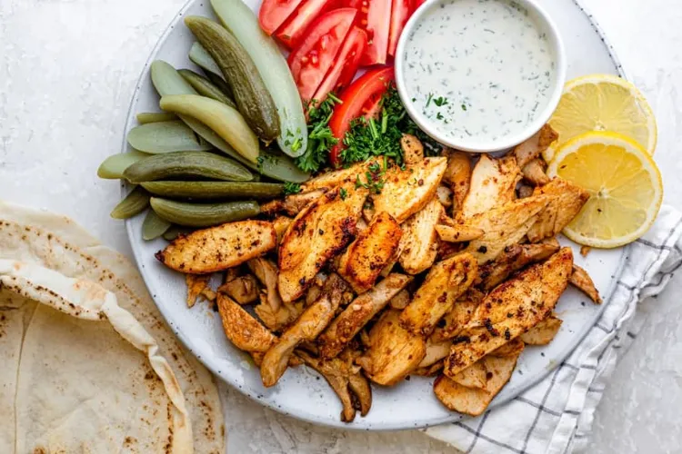 Homemade Lebanese shawarma with chicken is a simple recipe