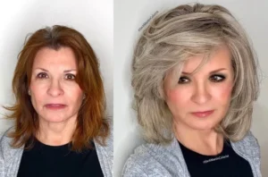 coupe de cheveux femme dégradé effilé mi-court 50 ans idées tendance coiffure moderne