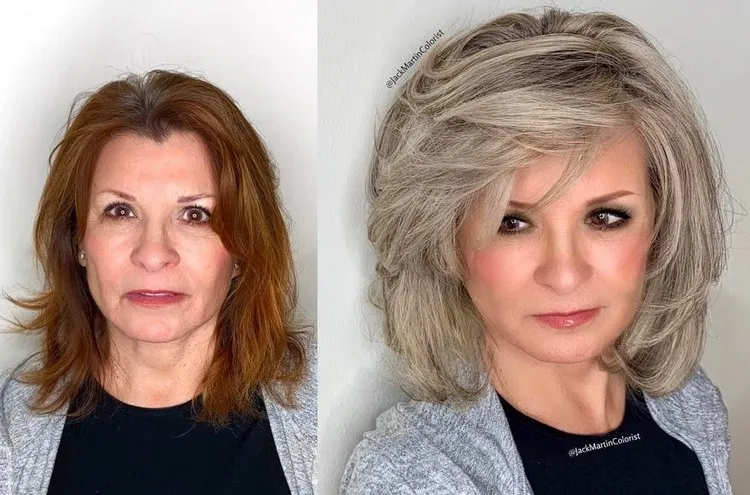 coupe de cheveux femme dégradé effilé mi-court 50 ans idées tendance coiffure moderne