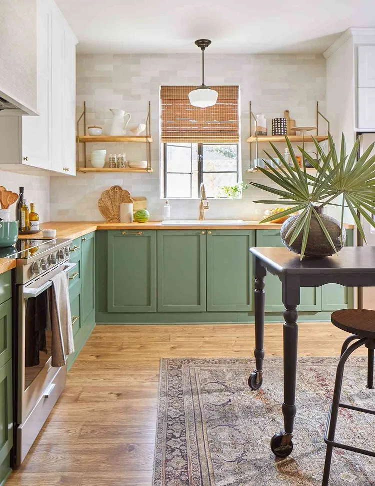cuisine-ikea-cabinets-couleur verte tendance 2023