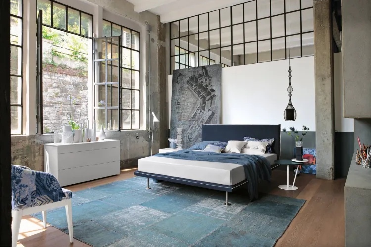 deco chambre coucher tendance 2023 style loft industriel chic couleurs fraiches