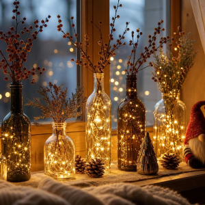 décoration fenêtre noël lumineuse faire soi meme