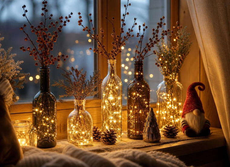 décoration fenêtre noël lumineuse faire soi meme