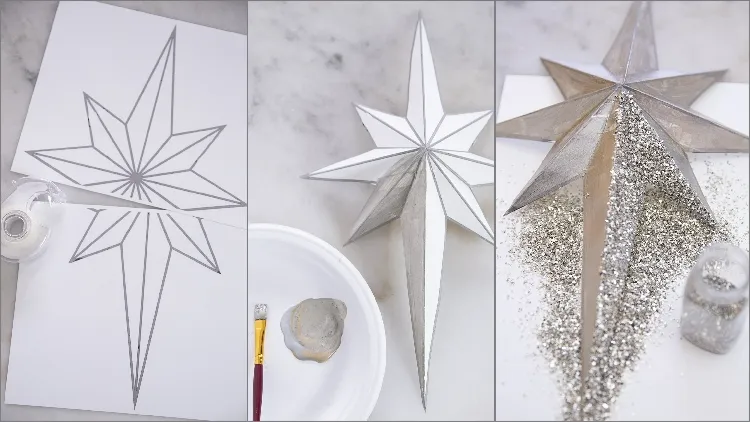 fabriquer une étoile en papier pour sapin noel