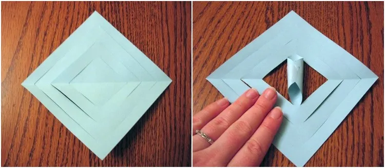 flocons neige papier en 3D comment faire étapes tutoriel photos facile