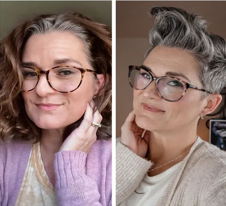 laisser pousser cheveux gris coupe pixie femme après 50 ans
