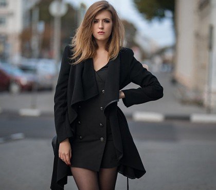 manteau noir court femme style mode