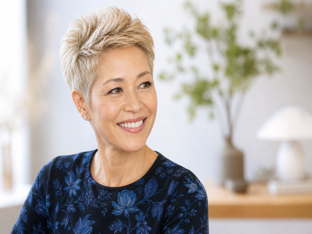 coupe de cheveux visage carré femme 50 ans pixie arrière