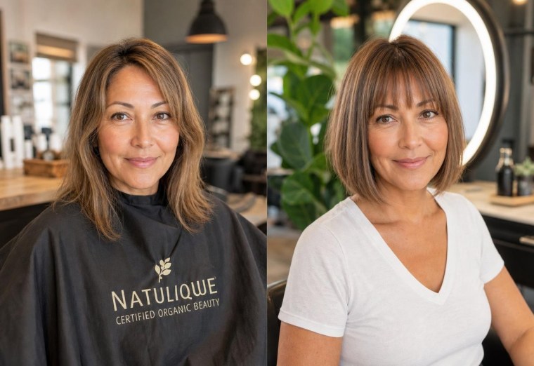 quelle frange apres 50 ans coupe avec frange femme 50 ans plus avant apres