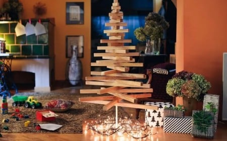 sapin de noel minimaliste faire sois meme idee fetes fin annee recup