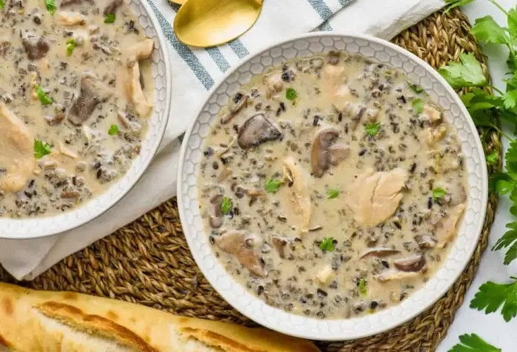 soupes hiver soupe poulet riz sauvage champignons recette facile rapide