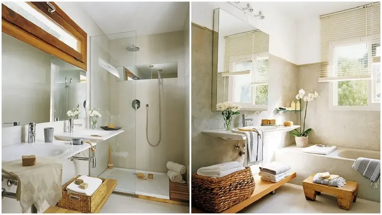 tendance salle de bains moderne 2023 couleur matières mobilier accessoire