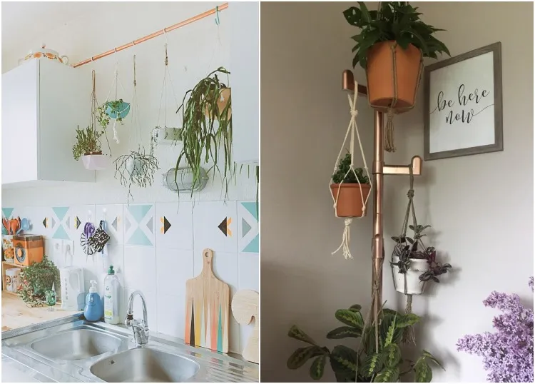suspendre pots plantes intérieur chez soi sans percer le plafond ni le mur idées originales