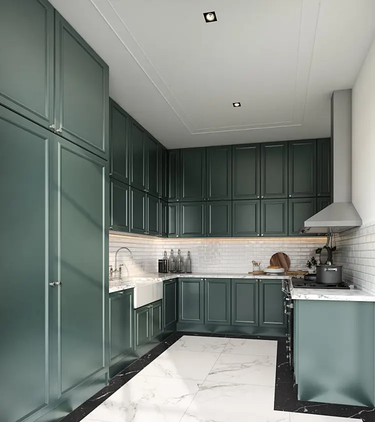 armoire cuisine placards tendance couleur 2023 vert bois