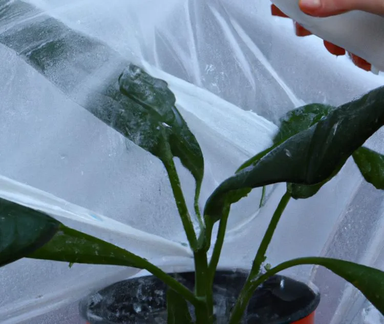 arroser les plantes sous un voile d'hivernage jardinage 2022