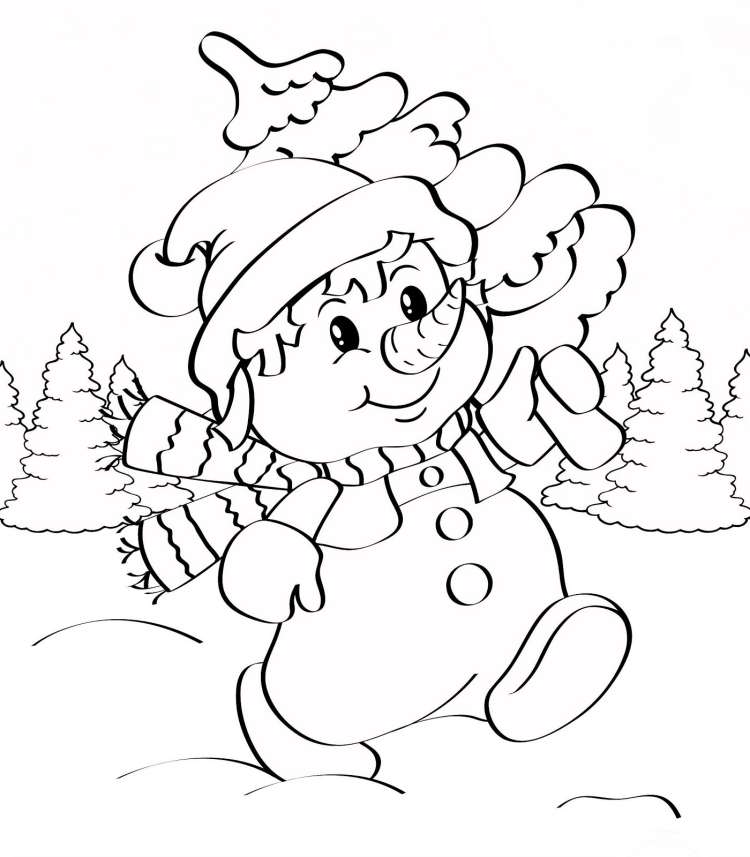 coloriage bonhomme de neige gratuit imprimer