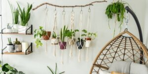 comment suspendre plantes sans percer plafond mur idée crochets adhésifs amovibles