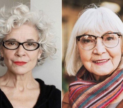 coupe de cheveux femme 70 ans avec lunettes