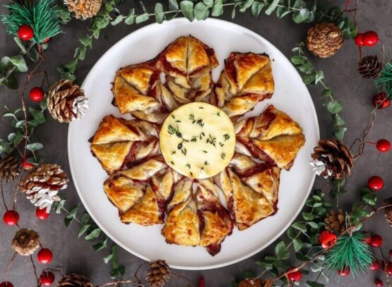 feuilleté noël apéro flocon de neige 2022