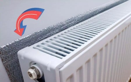 panneau isolant derrière radiateur aluminium