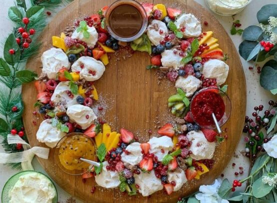 pavlova de noël aux fruits exotiques
