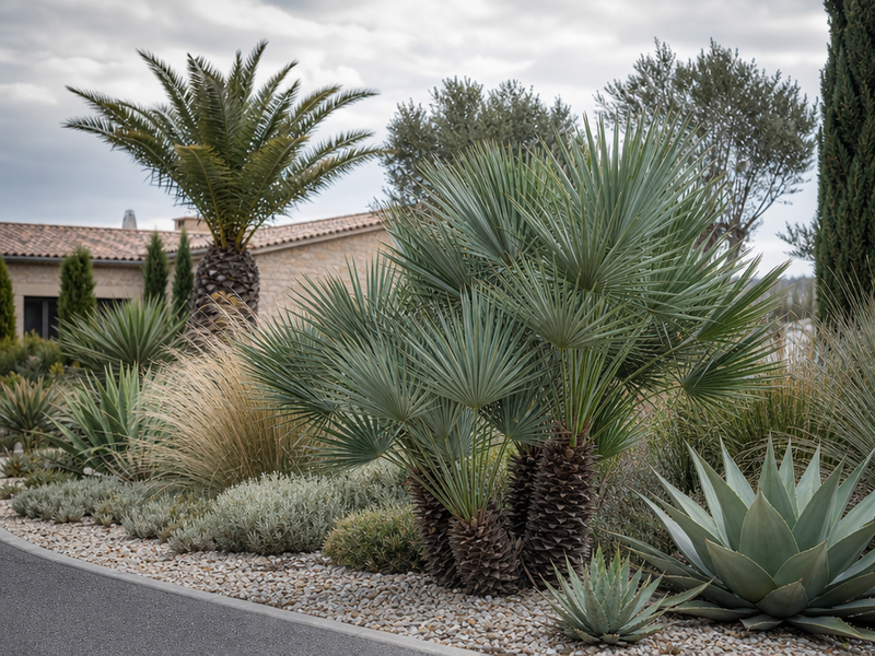 palmier nain extérieur résistant au gel chamaerops humilis