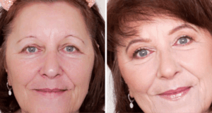 tuto video maquillage paupière tombante avant après femme 50 ans