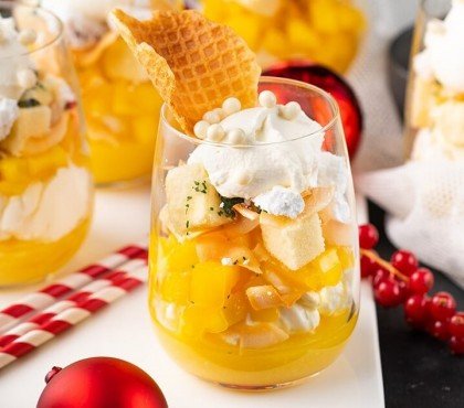 verrine sucrée noel inratable facile gourmande rapide chantilly mangue noix coco