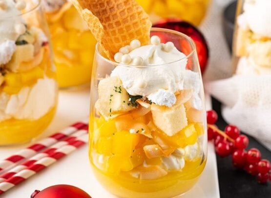 verrine sucrée noel inratable facile gourmande rapide chantilly mangue noix coco