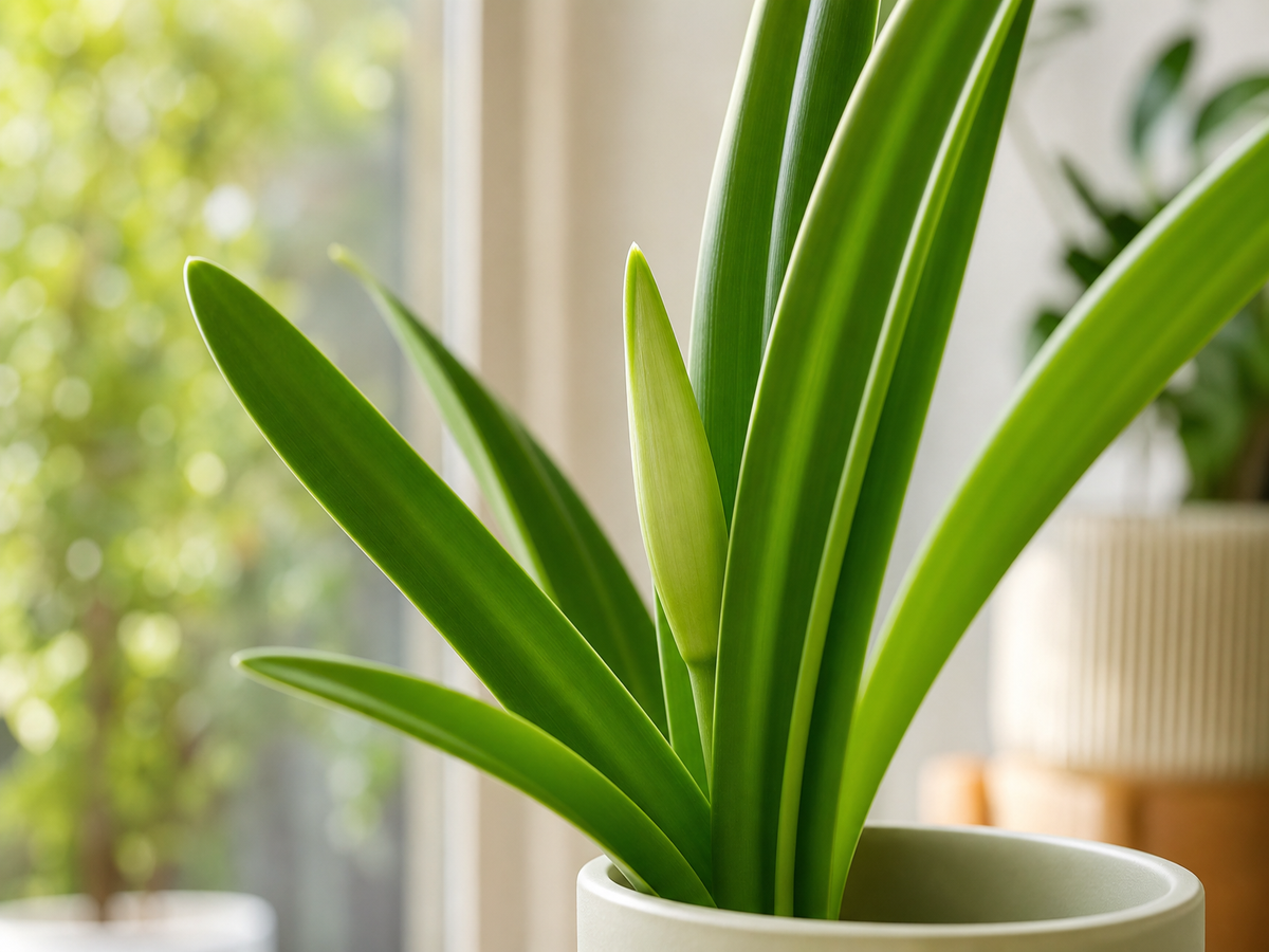 amaryllis ne pousse que des feuilles longues feuilles forme lanières attrayantes