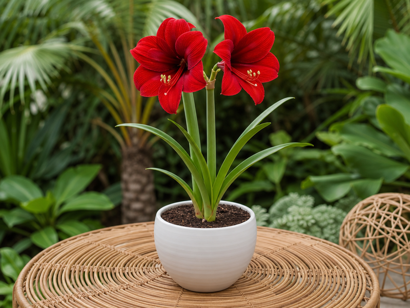 comment faire repartir un bulbe d'amaryllis fleurs fanées faire attention couper tige près sommet bulbe