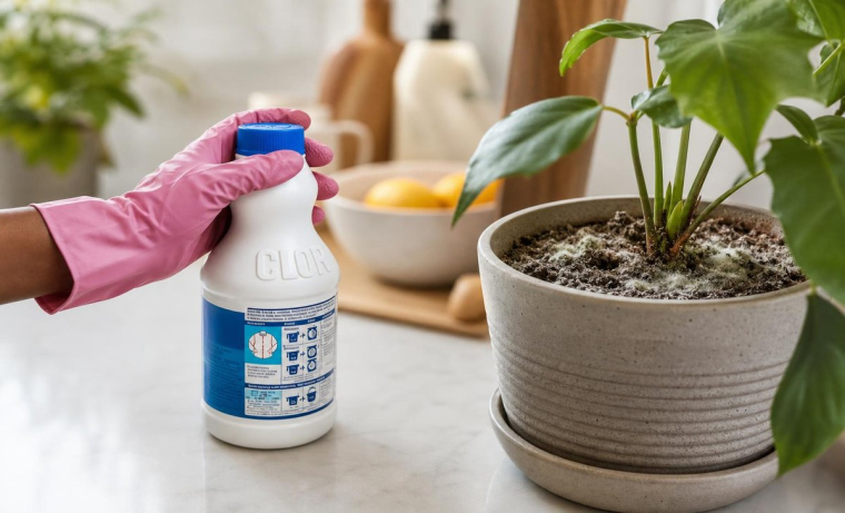 bienfaits eau de javel plantes pot jardin fleurs coupées effet anti bactérien propriétés anti fungi maladies cryptogamiques astuces jardinage
