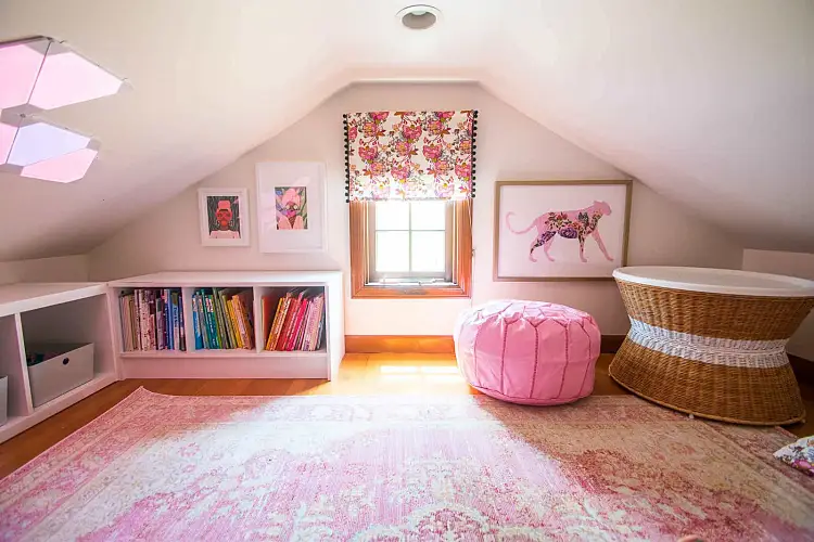 coin de lecture chambre fille idees ados enfants lumiere chambre design rose