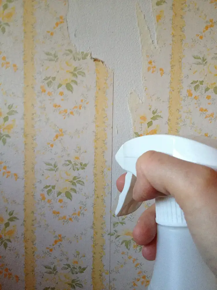 comment décoller du papier peint naturellement epais eau mur