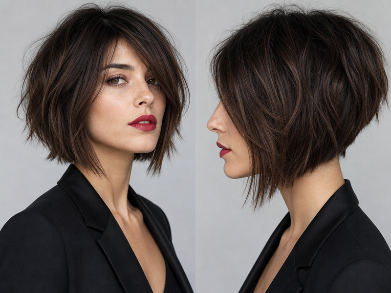 porter carré plongeant boule femme 50 ans 2023 sans faire karen look messy